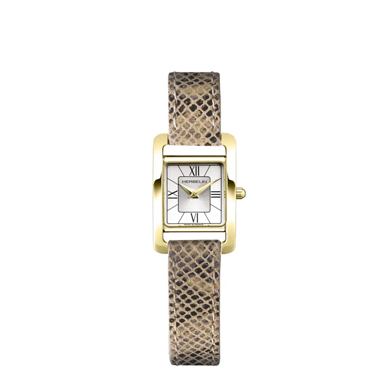 Montre Michel Herbelin - Ve AVENUE - Quartz - Doré & Cuir Façon Python