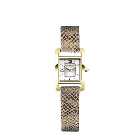 Montre Michel Herbelin - Ve AVENUE - Quartz - Doré & Cuir Façon Python