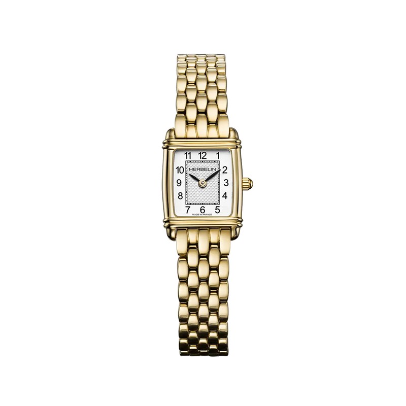 Montre Michel Herbelin - Art Déco - Tonneau Quartz - PVD Or Jaune