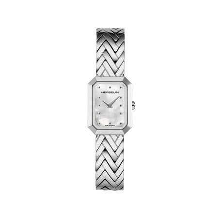 Montre Michel Herbelin - Octogône - Chevrons - Acier & Nacre