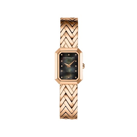 Montre Michel Herbelin - Octogône - Chevrons - Nacre Noire & PVD Or Rose