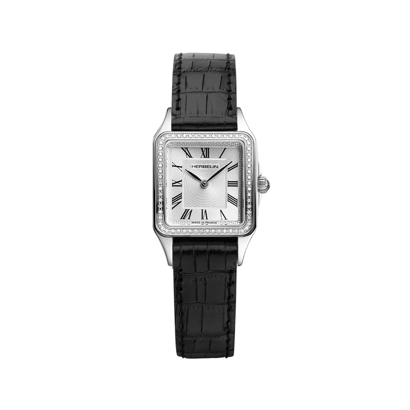 Montre Michel Herbelin - Luna - Quartz - Diamants & Cuir Noir