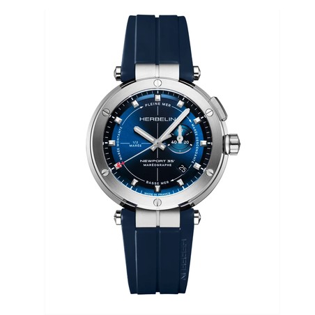 Montre Michel Herbelin - Newport - Maréographe - Acier & Bleu