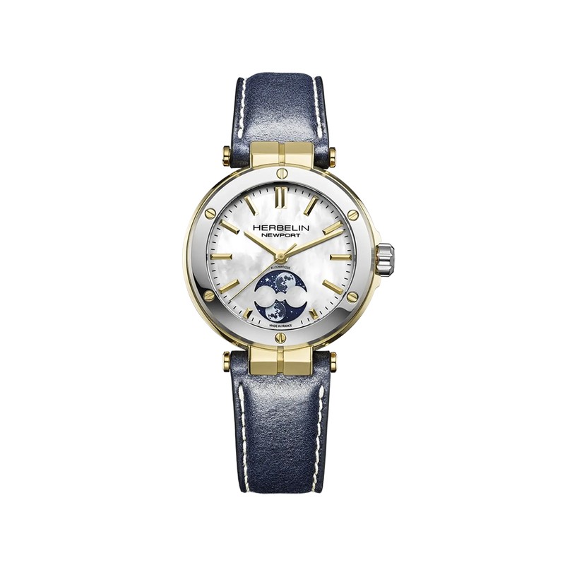 Montre Michel Herbelin - Newport - Automatique Lady Phases de Lune - Nacre