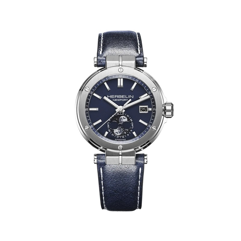 Montre Michel Herbelin - Newport - Automatique Phases de Lune - Bleu