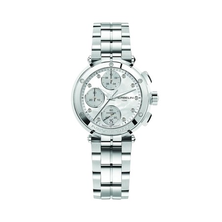Montre Michel Herbelin - Newport - Chronographe Lady - Acier & Diamants