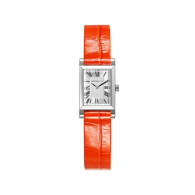 Montre Michel Herbelin - Antarès - Quartz Originale - Acier & Cuir Orange