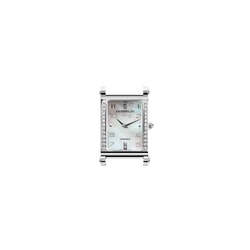 Michel Herbelin Watch - Antarès - Curved - Diamond-Set & Mother-of-Pearl