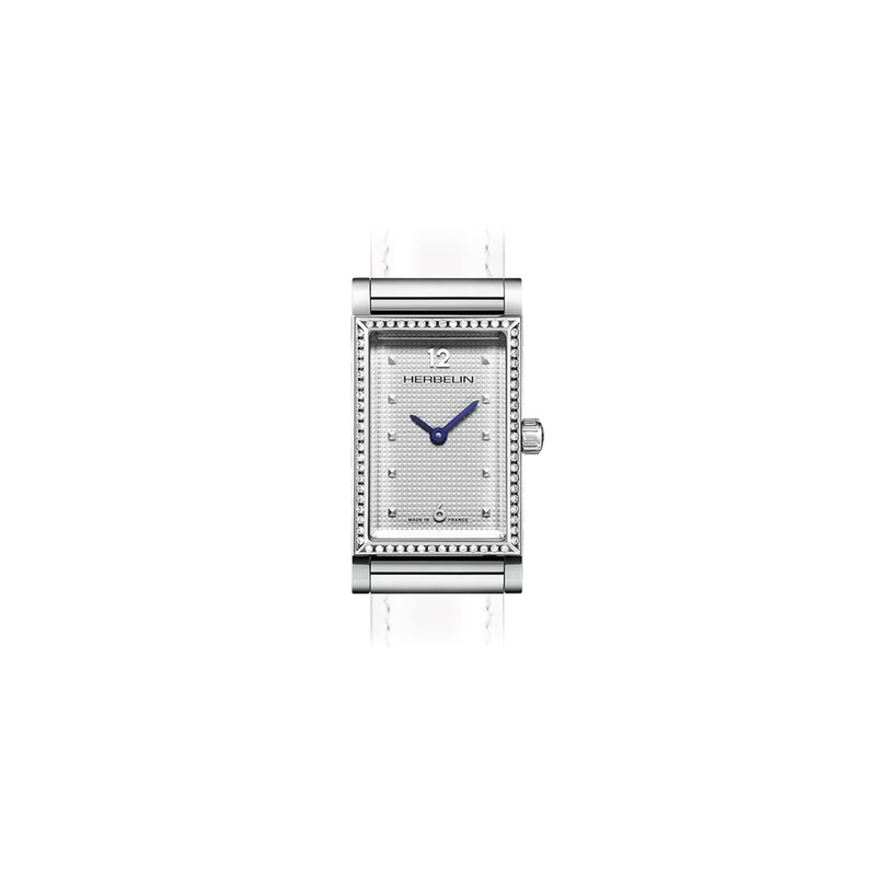 Michel Herbelin Watch - Antarès - Rectangle - Diamonds & Blue Hands