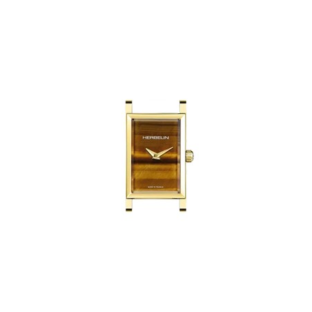 Montre Michel Herbelin - Antarès - Rectangle - Doré & Œil de Tigre