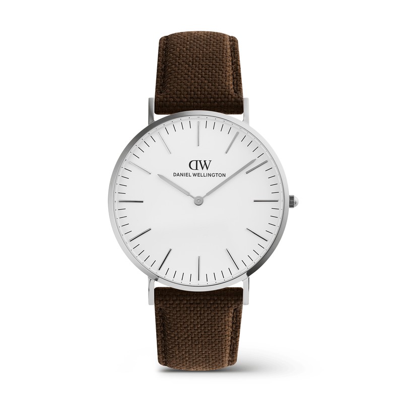 Montre Daniel Wellington - Classic Brown Canvas Argent