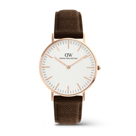 Montre Daniel Wellington - Classic Brown Canvas Or Rose