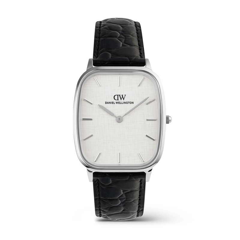 Daniel Wellington Watch - Marlon Black Croc Belly Linen Silver