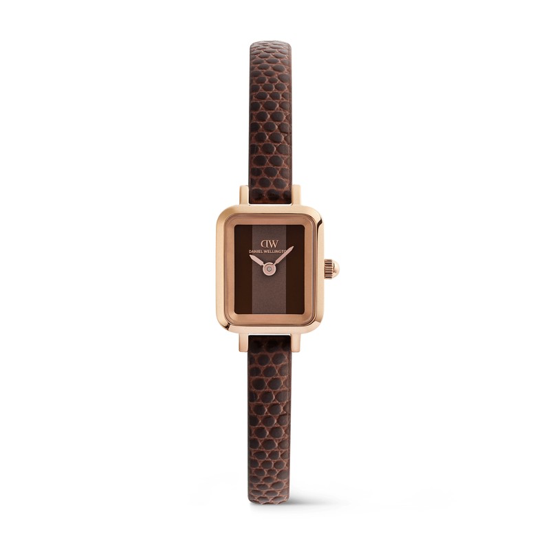 Daniel Wellington Watch - Quadro Mini Brown Lizard Padstow Rose Gold