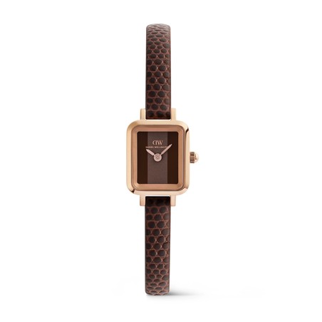 Daniel Wellington Watch - Quadro Mini Brown Lizard Padstow Rose Gold