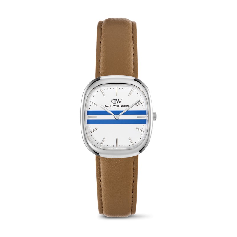 Daniel Wellington Watch - Cort Tan Brown Leather, White-Blue-Silver