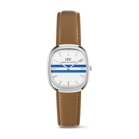 Daniel Wellington Watch - Cort Tan Brown Leather, White-Blue-Silver