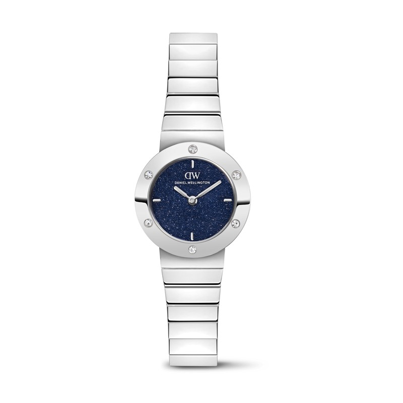 Daniel Wellington Watch - Stella Piano-Link Crystal Blue-Sandstone Silver