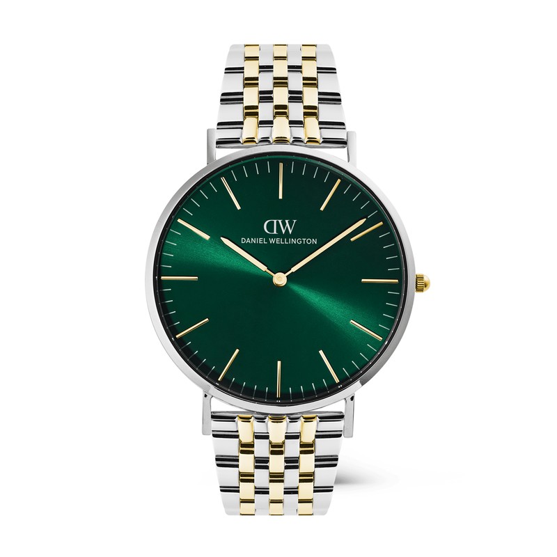 Daniel Wellington Watch - Classic 7-Link Emerald Two-Tone