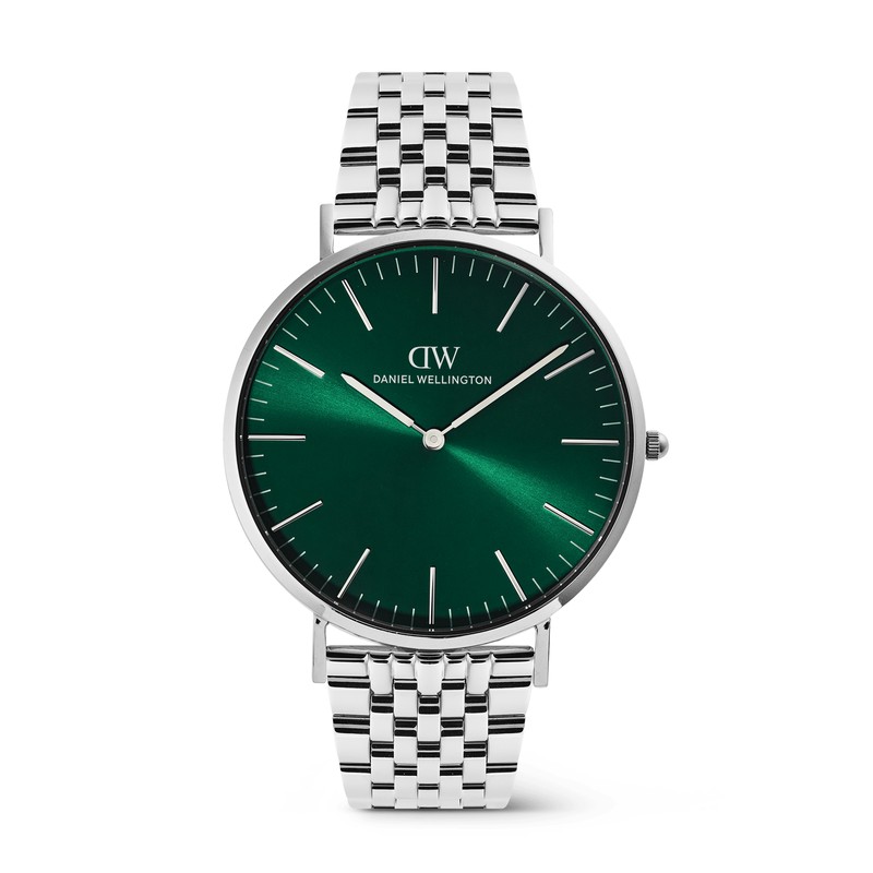 Daniel Wellington Watch - Classic 7-Link Emerald Silver