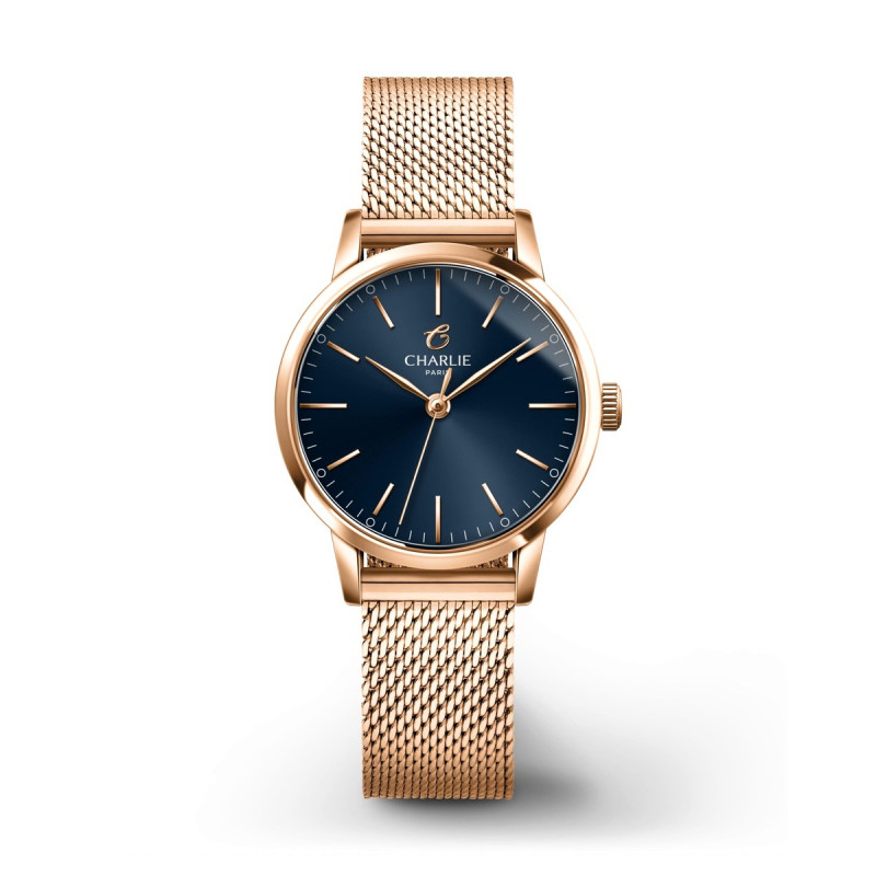 Montre Charlie Paris - SULLY Doré rose/Bleu
