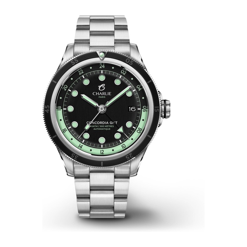 Montre Charlie Paris - CONCORDIA GMT Noir