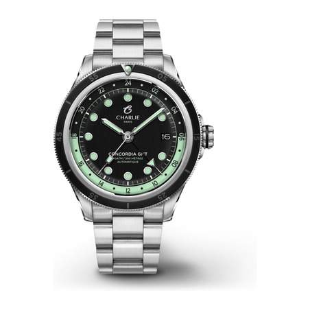 Montre Charlie Paris - CONCORDIA GMT Noir