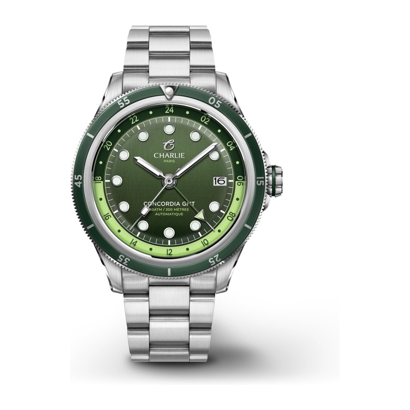 Montre Charlie Paris - CONCORDIA GMT Sauge