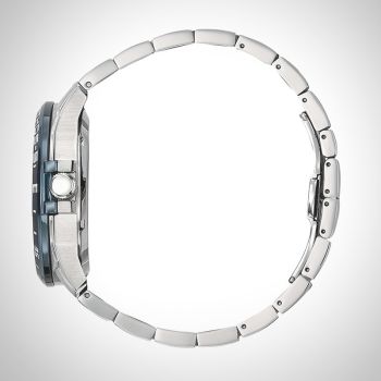 Profil montre homme officiel Patrouille de France Athos 5 Premier Solo automatique bracelet acier cadran blanc