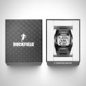 Boîte coffret Montre Homme Ruckfield Sport Boîtier Acier Bracelet Silicone Noir Cadran LCD