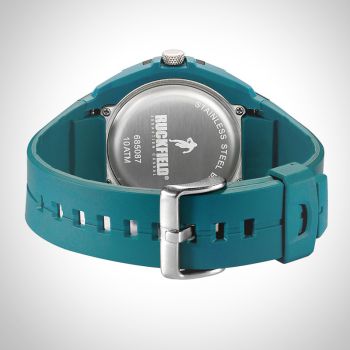 Arrière Montre Homme Ruckfield Sport Boîtier Résine Bracelet Silicone Bleu marine Cadran Bleu marine Boucle Ardillon