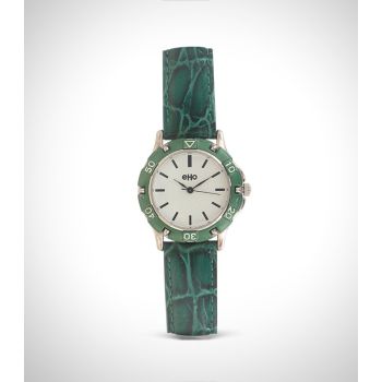 montre eHo pour femme sportive bracelet en cuir vert