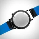  Dos Jonas & Verus Discover acier cadran noir bracelet cuir noir surpiqûre bleue lisse