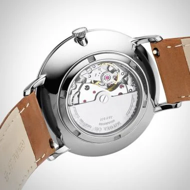  Dos Jonas & Verus Surging acier cadran blanc bracelet cuir marron surpiqûre marron lisse