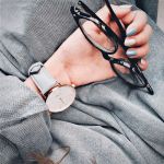  Portée Jonas & Verus Real acier cadran blanc bracelet cuir gris surpiqûre grise lisse