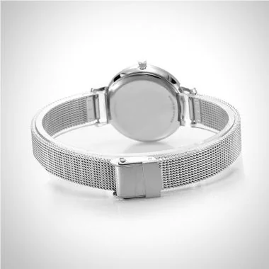  Dos Jonas & Verus Lumière acier cadran blanc bracelet maille milanaise argent acier chromé