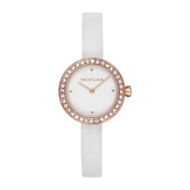 Face Montre Morgan White and Gold Strass