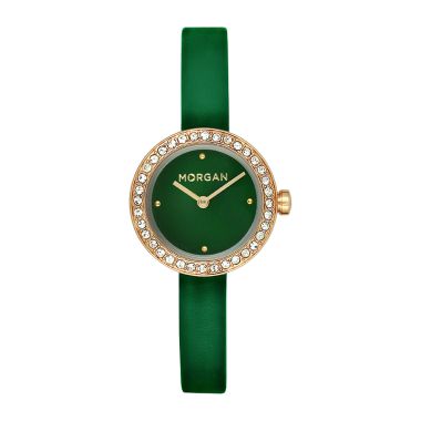 Montre Morgan Green and Gold Strass