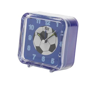 Grand Réveil Fizz Foot Carré Cadran Bleu - Garantie 2 ans