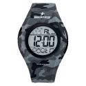 Face Montre Homme Ruckfield Sport Boîtier Silicone Bracelet Silicone Gris Cadran LCD