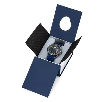 Montre Aviateur Patrouille de France Athos 2 Intérieur Droit Silicone Bleu Cadran Noir