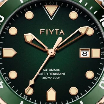 Cadran 7 montre Fiyta Yachtsman Automatique Homme Cuir Marron Cadran Vert WGA867006.MNK