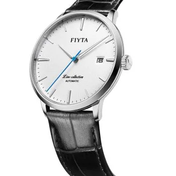Profil Montre Fiyta Line Collection Automatique Cuir Noir Cadran Blanc GA801000.WWB