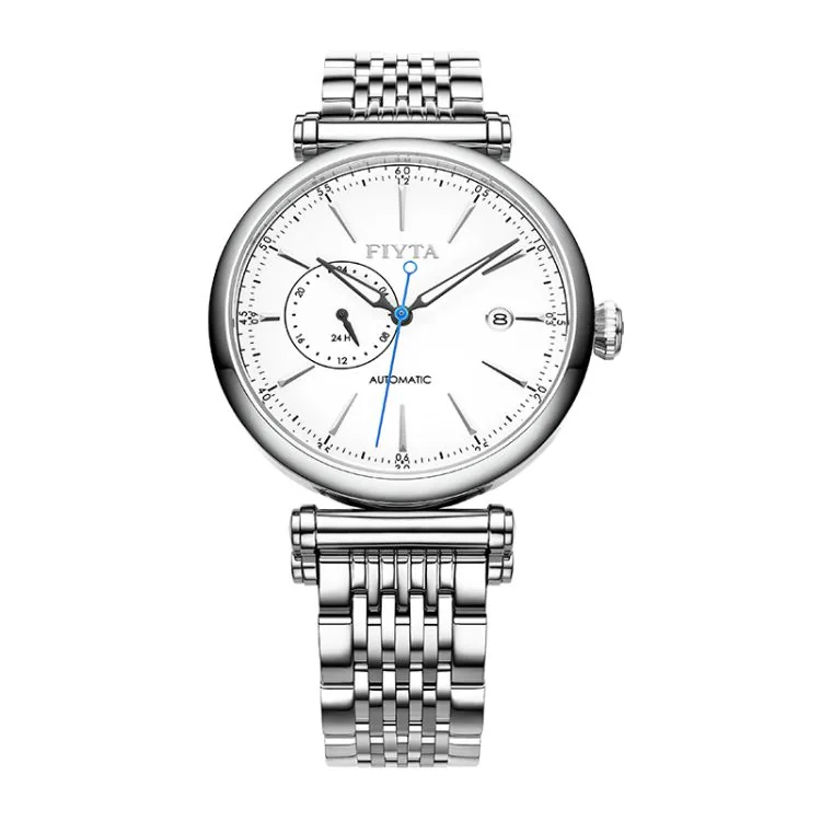 Face Montre Fiyta In Automatique Acier Argenté Cadran Blanc GA850002.WWW