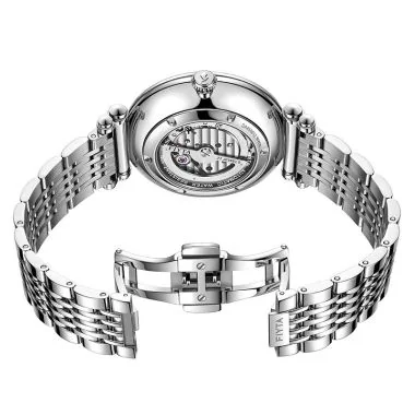 Dos Montre Fiyta In Automatique Acier Argenté Aiguilles Bleu GA850012.WWW