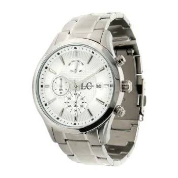 Face Montre Louis Châtel Homme Métal Argenté Cadran Blanc Chronographe - 2050542
