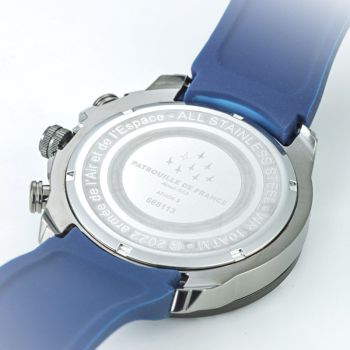 Dos Montre Patrouille de France Athos 3 Intérieur Gauche Silicone Bleu Multifonctions