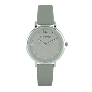 Montre Classique Performer Femme Simili Cuir Gris Cadran Paillette  - 70715812
