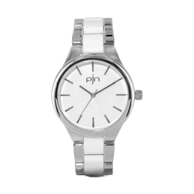 Pallyjane Classic Women's Watch Face, Two-Tone Metal, White and Silver - 4085312