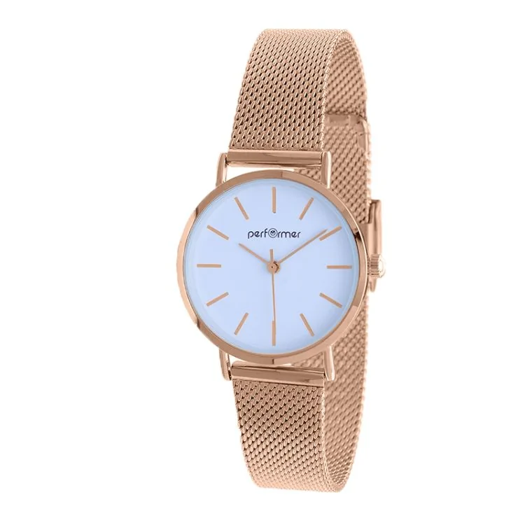 Performer Classic Women's Watch with Rose Gold-Plated Milanese Bracelet - 70812952